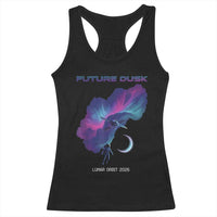 Future Dusk Lunar Orbit 2026 Racerback Tank Top Cosmic Nebula Astronaut n Satellite Space Exploration