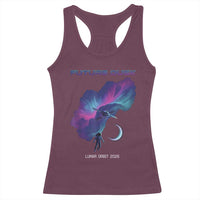 Future Dusk Lunar Orbit 2026 Racerback Tank Top Cosmic Nebula Astronaut n Satellite Space Exploration