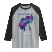 Future Dusk Lunar Orbit 2026 Raglan Shirt Cosmic Nebula Astronaut n Satellite Space Exploration