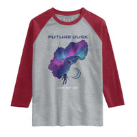 Future Dusk Lunar Orbit 2026 Raglan Shirt Cosmic Nebula Astronaut n Satellite Space Exploration