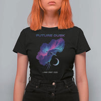 Future Dusk Lunar Orbit 2026 T Shirt For Women Cosmic Nebula Astronaut n Satellite Space Exploration