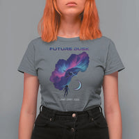 Future Dusk Lunar Orbit 2026 T Shirt For Women Cosmic Nebula Astronaut n Satellite Space Exploration