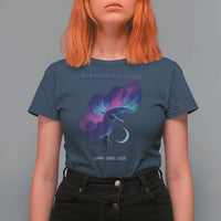 Future Dusk Lunar Orbit 2026 T Shirt For Women Cosmic Nebula Astronaut n Satellite Space Exploration