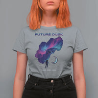 Future Dusk Lunar Orbit 2026 T Shirt For Women Cosmic Nebula Astronaut n Satellite Space Exploration