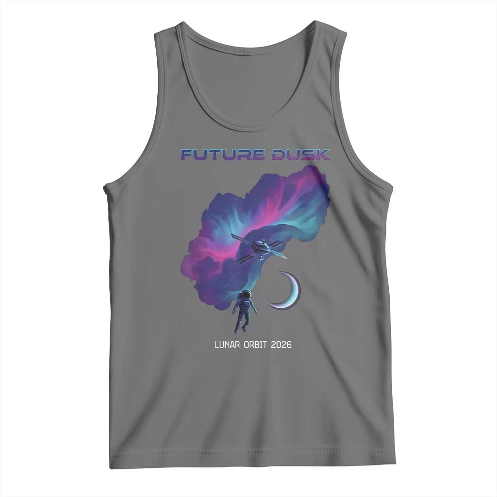 Future Dusk Lunar Orbit 2026 Tank Top Cosmic Nebula Astronaut n Satellite Space Exploration