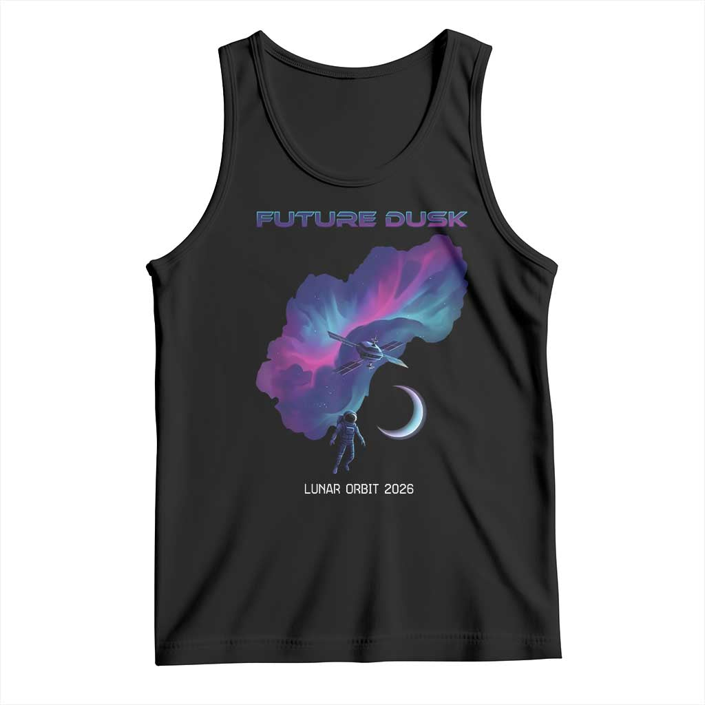 Future Dusk Lunar Orbit 2026 Tank Top Cosmic Nebula Astronaut n Satellite Space Exploration