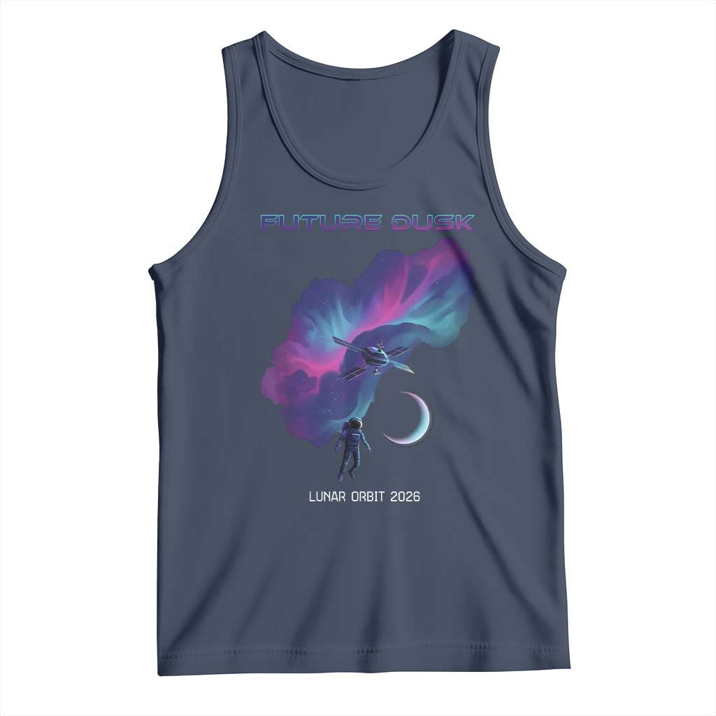Future Dusk Lunar Orbit 2026 Tank Top Cosmic Nebula Astronaut n Satellite Space Exploration