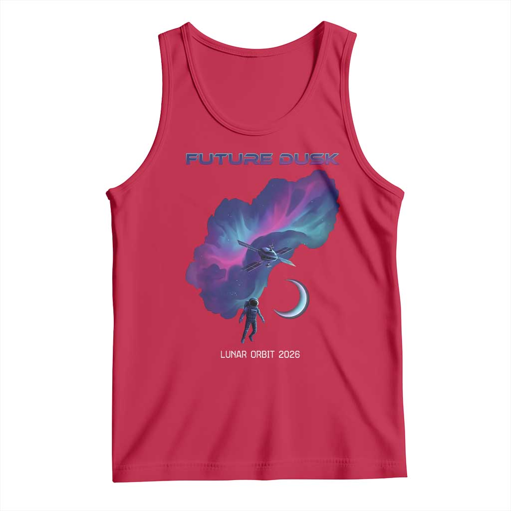 Future Dusk Lunar Orbit 2026 Tank Top Cosmic Nebula Astronaut n Satellite Space Exploration