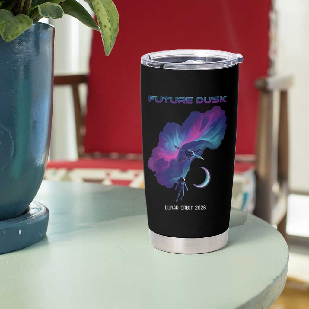 Future Dusk Lunar Orbit 2026 Tumbler Cup Cosmic Nebula Astronaut n Satellite Space Exploration