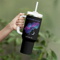 Future Dusk Lunar Orbit 2026 Tumbler With Handle Cosmic Nebula Astronaut n Satellite Space Exploration