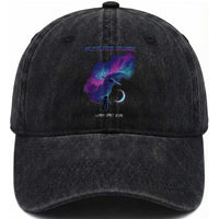 Future Dusk Lunar Orbit 2026 Washed Cotton Baseball Cap Cosmic Nebula Astronaut n Satellite Space Exploration