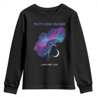 Future Dusk Lunar Orbit 2026 Youth Sweatshirt Cosmic Nebula Astronaut n Satellite Space Exploration