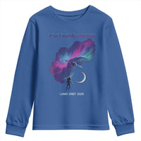 Future Dusk Lunar Orbit 2026 Youth Sweatshirt Cosmic Nebula Astronaut n Satellite Space Exploration