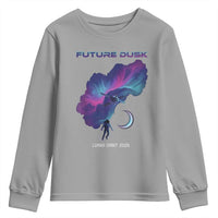 Future Dusk Lunar Orbit 2026 Youth Sweatshirt Cosmic Nebula Astronaut n Satellite Space Exploration