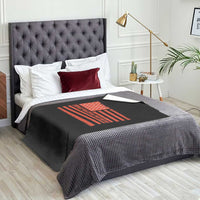 Unpaid Peaceful Protester Orange Distressed American Flag Throw Blanket Satirical Political Graphic