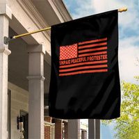 Unpaid Peaceful Protester Orange Distressed American Flag Garden Flag Satirical Political Graphic