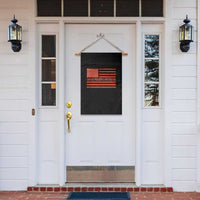 Unpaid Peaceful Protester Orange Distressed American Flag Garden Flag Satirical Political Graphic