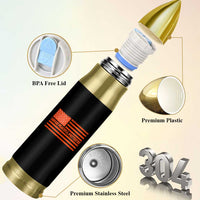 Unpaid Peaceful Protester Orange Distressed American Flag Bullet Tumbler Satirical Political Graphic