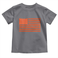 Unpaid Peaceful Protester Orange Distressed American Flag Toddler T Shirt Satirical Political Graphic