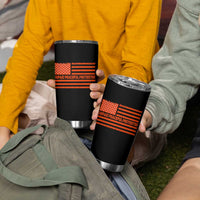 Unpaid Peaceful Protester Orange Distressed American Flag Tumbler Cup Satirical Political Graphic