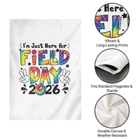 I'm Just Here for Field Day 2026 Garden Flag Groovy School Retro Tie Dye Effect Printing
