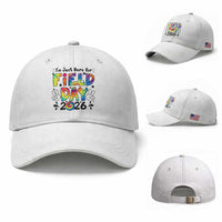 I'm Just Here for Field Day 2026 Baseball Cap Groovy School Retro Tie Dye Effect Printing