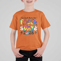 I'm Just Here for Field Day 2026 T Shirt For Kid Groovy School Retro Tie Dye Effect Printing