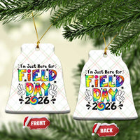 I'm Just Here for Field Day 2026 Ceramic Ornament Groovy School Retro Tie Dye Effect Printing