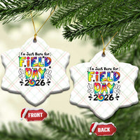 I'm Just Here for Field Day 2026 Ceramic Ornament Groovy School Retro Tie Dye Effect Printing