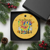I'm Just Here for Field Day 2026 Ceramic Ornament Groovy School Retro Tie Dye Effect Printing