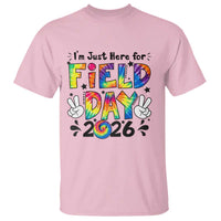 I'm Just Here for Field Day 2026 T Shirt Groovy School Retro Tie Dye Effect Printing