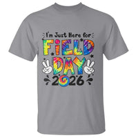 I'm Just Here for Field Day 2026 T Shirt Groovy School Retro Tie Dye Effect Printing