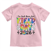 I'm Just Here for Field Day 2026 Toddler T Shirt Groovy School Retro Tie Dye Effect Printing