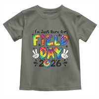 I'm Just Here for Field Day 2026 Toddler T Shirt Groovy School Retro Tie Dye Effect Printing
