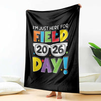I'm Just Here for Field Day 2026 Throw Blanket School Colorful Sunglasses Graphic