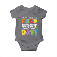 I'm Just Here for Field Day 2026 Baby Onesie School Colorful Sunglasses Graphic