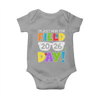 I'm Just Here for Field Day 2026 Baby Onesie School Colorful Sunglasses Graphic