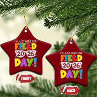 I'm Just Here for Field Day 2026 Ceramic Ornament School Colorful Sunglasses Graphic