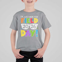 I'm Just Here for Field Day 2026 T Shirt For Kid School Colorful Sunglasses Graphic