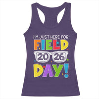 I'm Just Here for Field Day 2026 Racerback Tank Top School Colorful Sunglasses Graphic