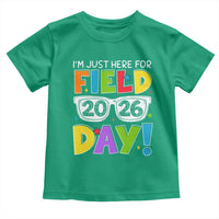 I'm Just Here for Field Day 2026 Toddler T Shirt School Colorful Sunglasses Graphic