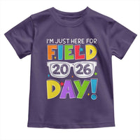 I'm Just Here for Field Day 2026 Toddler T Shirt School Colorful Sunglasses Graphic