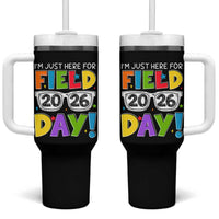 I'm Just Here for Field Day 2026 Tumbler With Handle School Colorful Sunglasses Graphic