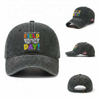 I'm Just Here for Field Day 2026 Washed Cotton Baseball Cap School Colorful Sunglasses Graphic
