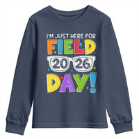 I'm Just Here for Field Day 2026 Youth Sweatshirt School Colorful Sunglasses Graphic
