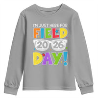 I'm Just Here for Field Day 2026 Youth Sweatshirt School Colorful Sunglasses Graphic