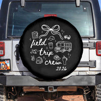 Field Trip Crew 2026 Coquette Bow Spare Tire Cover Hand Drawn Doodle Graphic Teacher Chaperone