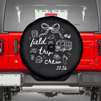 Field Trip Crew 2026 Coquette Bow Spare Tire Cover Hand Drawn Doodle Graphic Teacher Chaperone