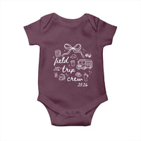 Field Trip Crew 2026 Coquette Bow Baby Onesie Hand Drawn Doodle Graphic Teacher Chaperone