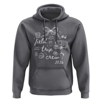 Field Trip Crew 2026 Coquette Bow Hoodie Hand Drawn Doodle Graphic Teacher Chaperone
